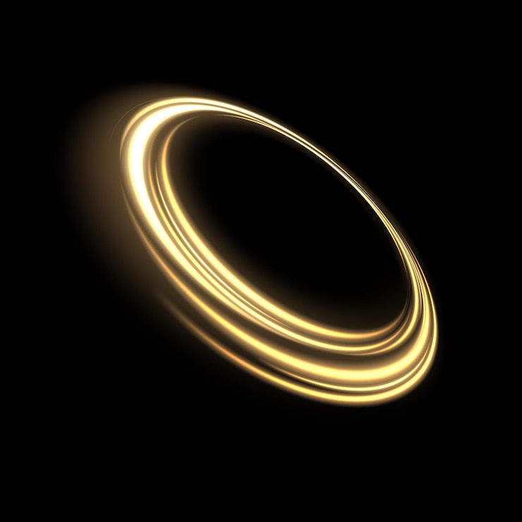 Vetor imitação de luz de movimento de linha vetor abstrato linhas de luz douradas girando em uma espiral
