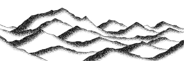 Imitação de uma paisagem montanhosa, banner, tons de cinza