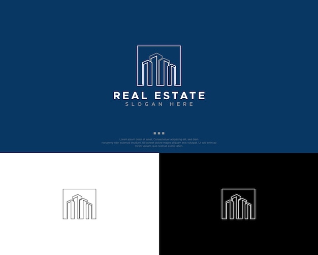 Imobiliário modelo de design de logotipo