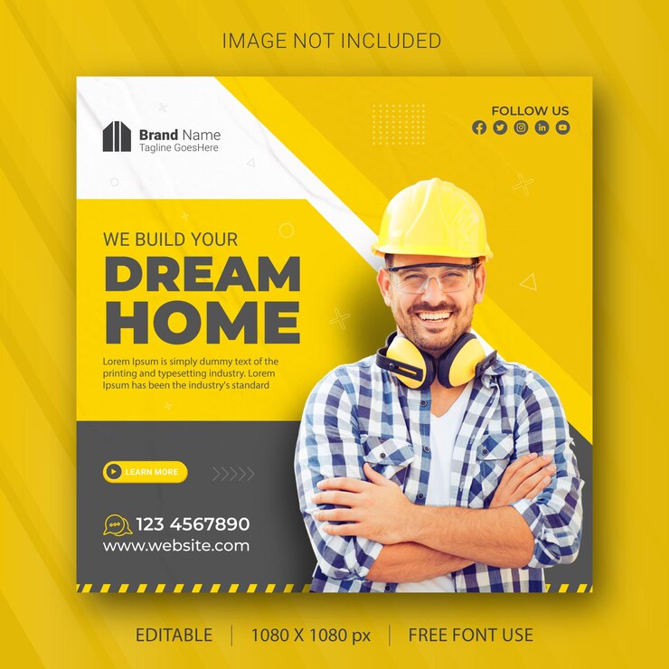 Vetor imóvel, casa, propriedade, postagem no instagram ou modelo de banner de mídia social
