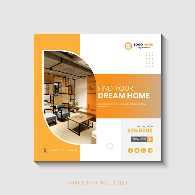 Imóvel moderno Aluguel de casa postagem de mídia social Venda ou modelo de design de carrossel