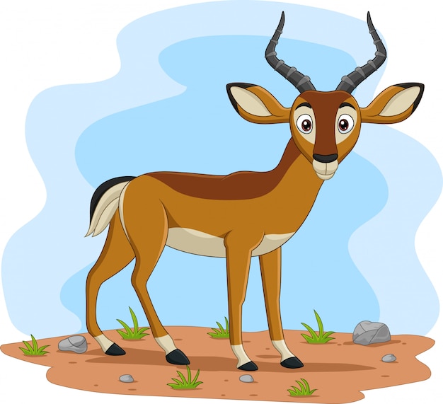 Impala de desenhos animados no campo