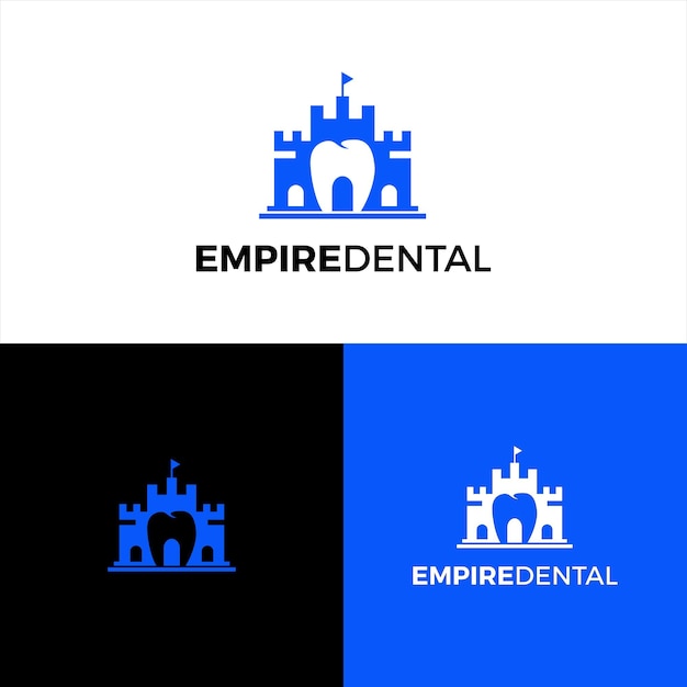 Império com inspiração de design de logotipo dental em espaço negativo