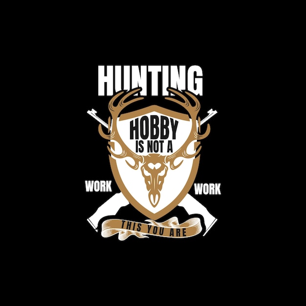 Impressão de camiseta com desenho de veado, mascote vetorial para clube de caça real.