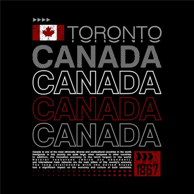 Impressão de camiseta de símbolo gráfico de toronto canadá