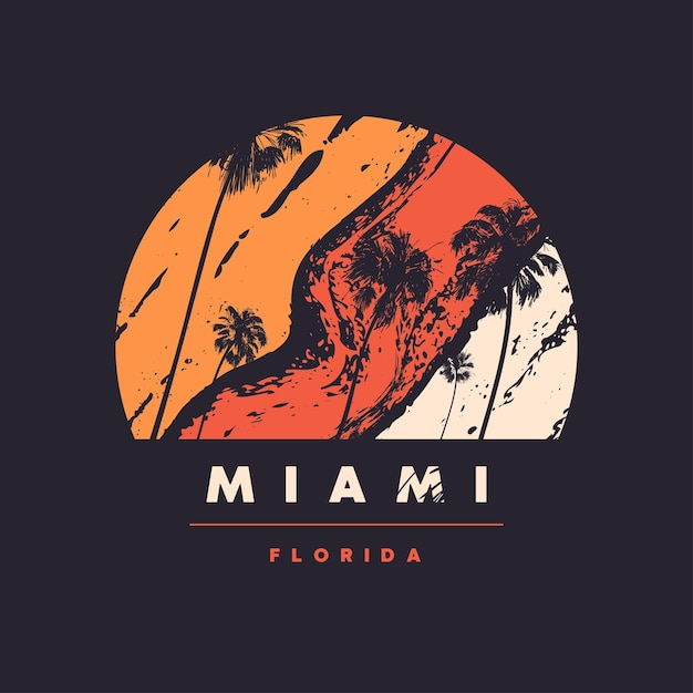 Vetor impressão de cartaz de design de camiseta gráfica vetorial de miami