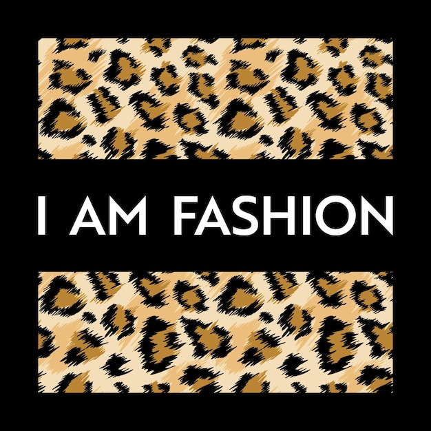 Impressão de design de moda com padrão de leopardo. fundo elegante de pele de animal africano para cartaz, impressão, t-shirt, cartão. ilustração vetorial