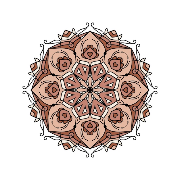 Impressão de mandala para livro de colorir adulto ilustração decorativa de ornamento floral para ioga ou meditação