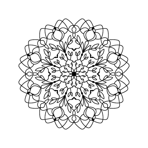 Desenho de mandala de ioga, adulto de página para colorir ou