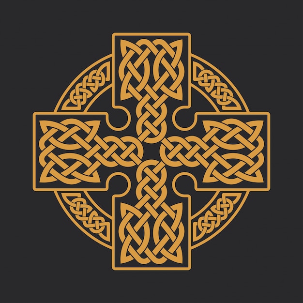 Vetor impressão étnica do t-shirt do ornamento da cruz celta