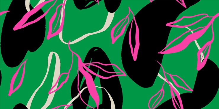 Vetor impressão floral padrão sem costura estilo desenhado à mão colagem impressão contemporânea modelo à moda