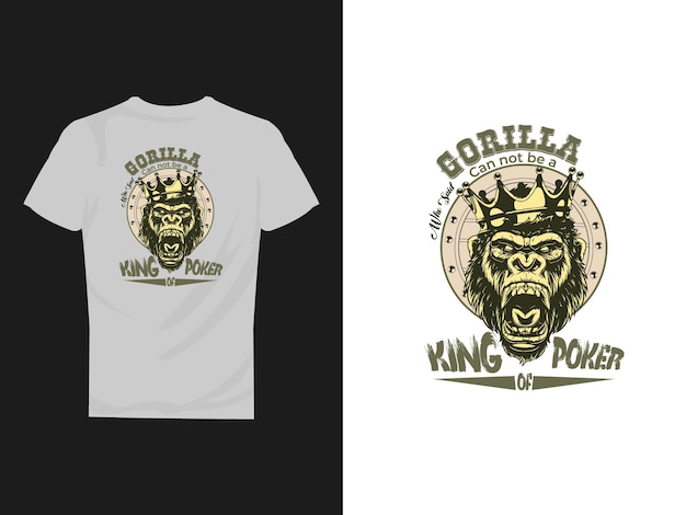 Impressão gratuita de camiseta vetorial com conceito de gorila