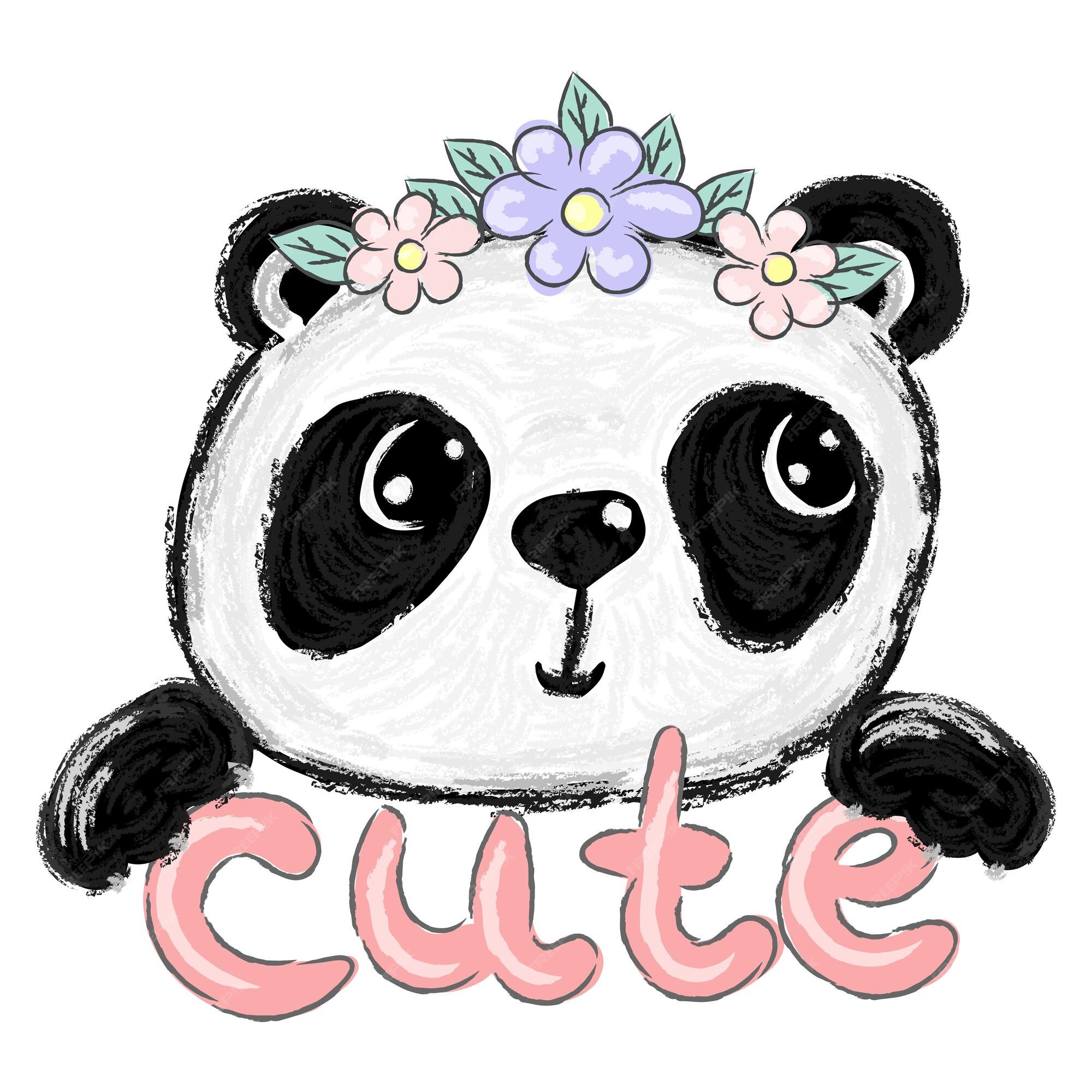 Design PNG E SVG De Traço De Urso Panda Fofo Para Camisetas