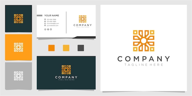 Impressionante design de logotipo abstrato com cartão de visita