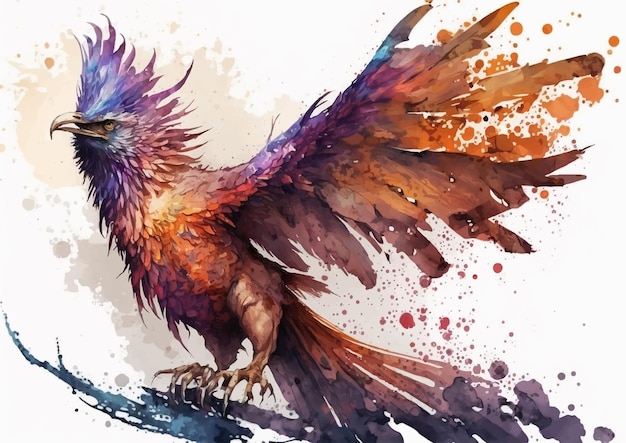 Impressionante design de vetor em aquarela phoenix para inflamar sua alma