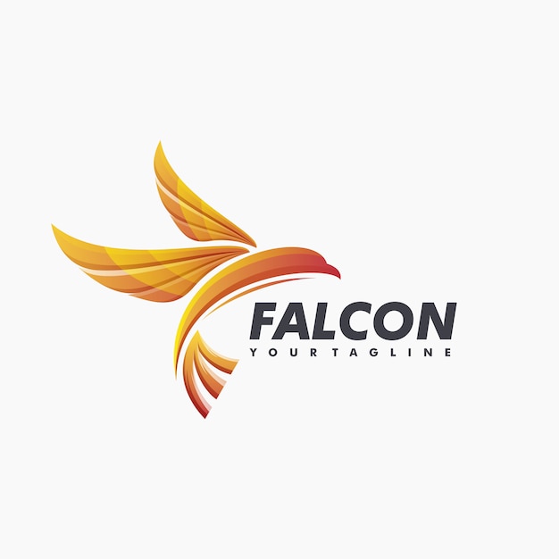 Vetor impressionante falcon logo design vector