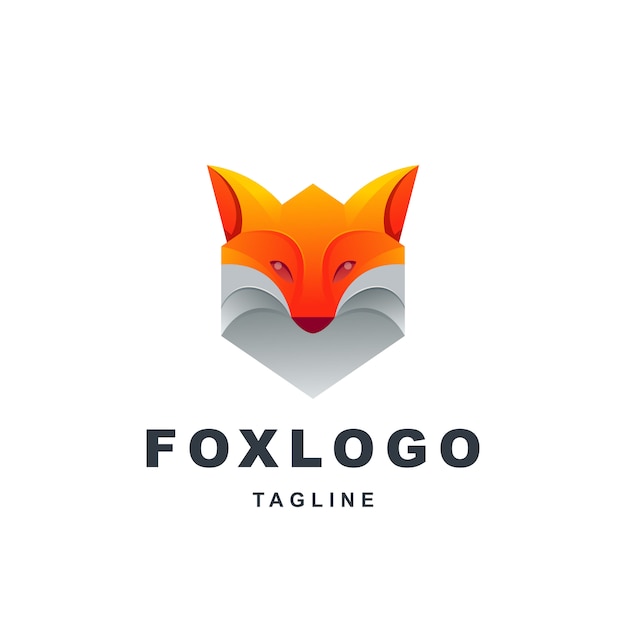 Impressionante logotipo moderno fox premium