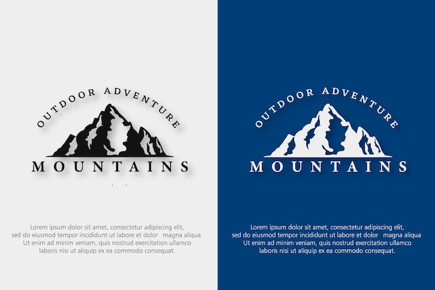 Impressionante vetor de logotipo ao ar livre da aventura de montanha