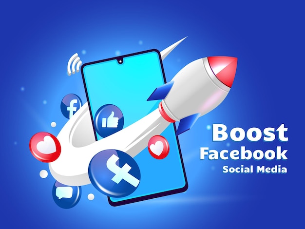 Impulsionando o marketing digital do acebook com smartphone