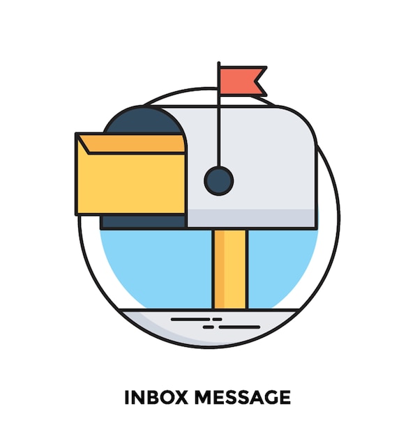 Inbox message flat vector icon