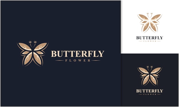 Incrível logotipo da flor de borboleta