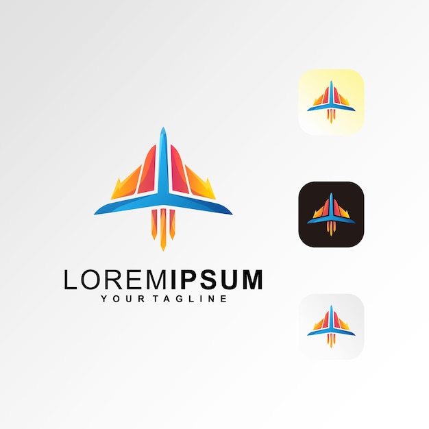 Incrível vetor de logotipo premium de construção de avião