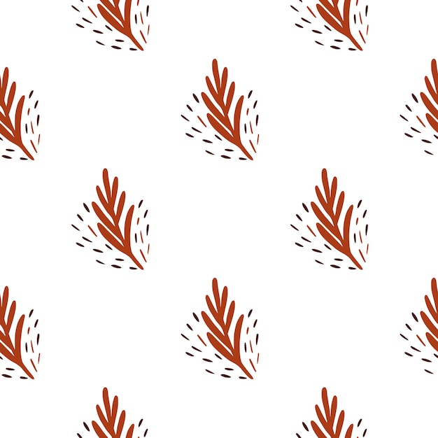 Indefinido sem costura padrão folha palma em fundo branco. modelo de folhagem de vetor em estilo doodle. textura tropical moderna para tecido, papel de embrulho, papel de parede, tecido.