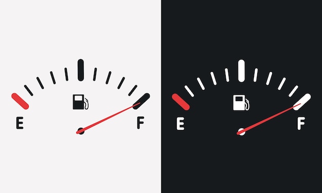 Indicador de combustível medidor de gás medidor vetor tanque ícone cheio seletor do carro painel de gasolina a gasolina