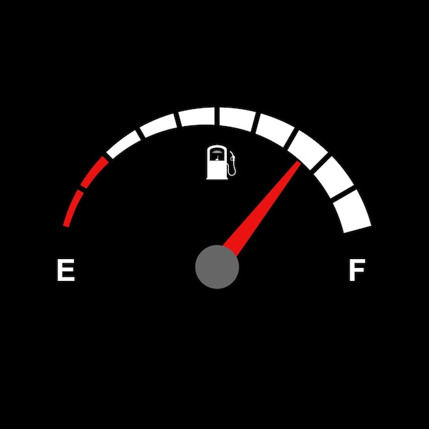 Vetor indicador de combustível para contagem de nível de gás gasolina gasolina diesel ícone de escalas de medidor de combustível medidor de carro para medir o consumo de combustível e controlar o enchimento do tanque de gás vetor de medição de desempenho