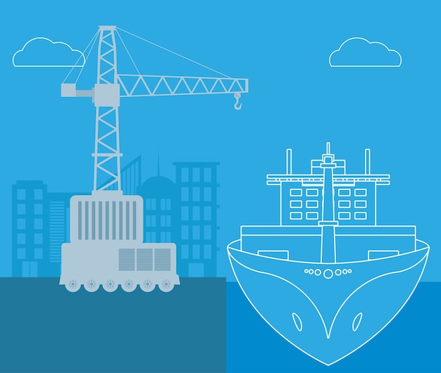 Vetor indústria do transporte marítimo