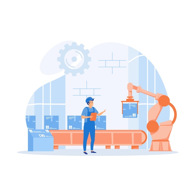 Indústria inteligente 40 fábricas trabalham braço robótico Revolução industrial inteligente