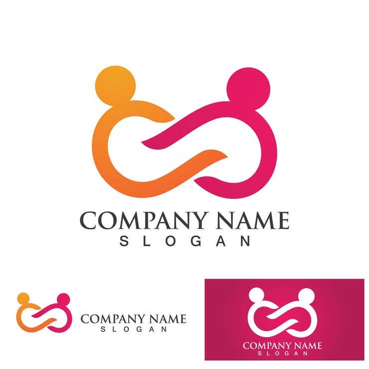 Vetor infinity people logo cuidados com a família