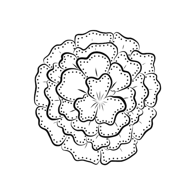 Inflorescência de margarida elemento decorativo para o feriado de diwali em estilo doodle