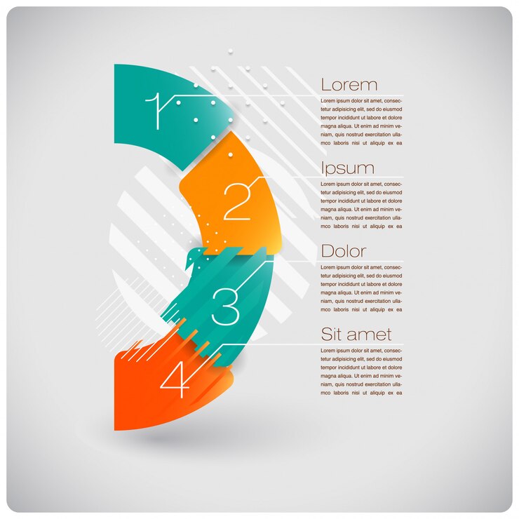 Vetor infografia abstrata de formas modernas
