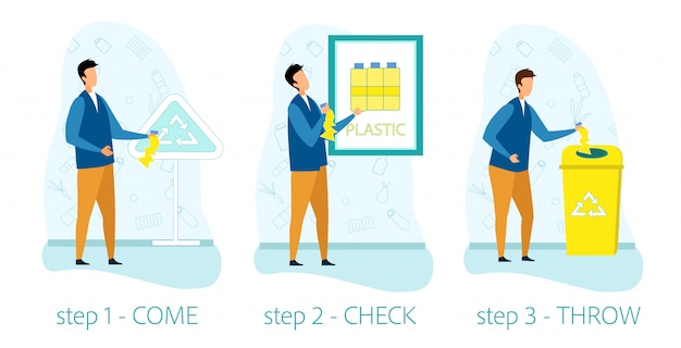 Infografia de ajuda informativa para reciclagem de lixo