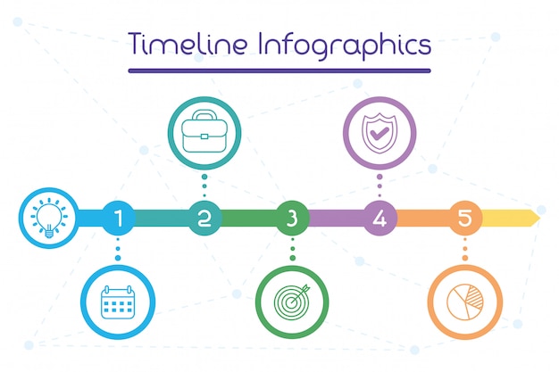 Vetor infografia de linha de tempo circular de negócios