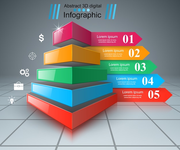 Infografia de negócios, ilustração vetorial estilo origami.