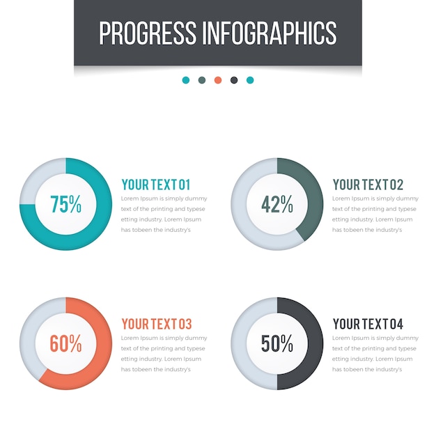 Infografia de progresso moderno