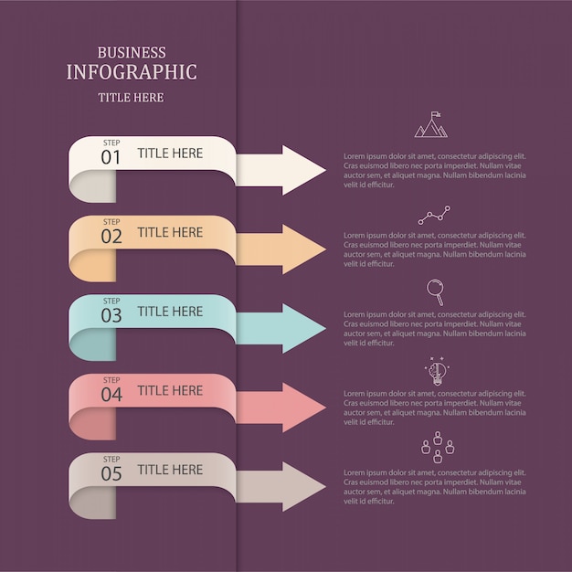 Infografia de seta colorida