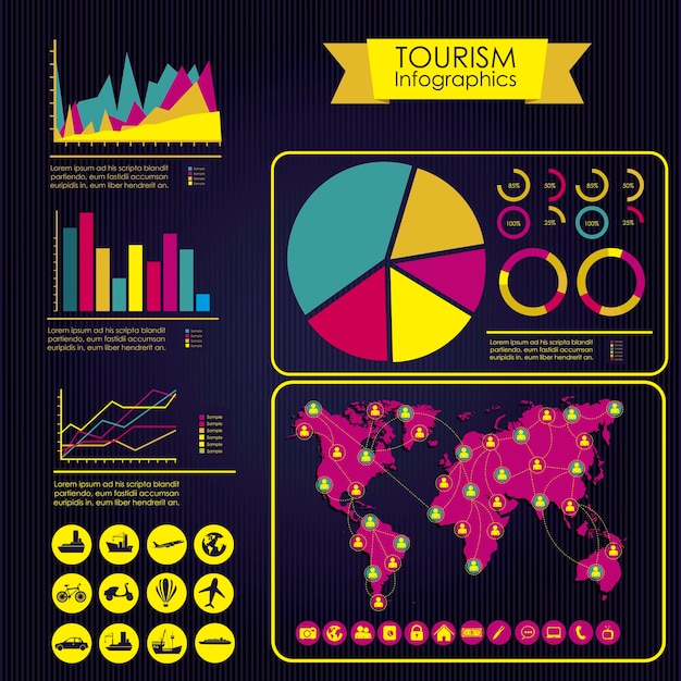 Vetor infografia de turismo