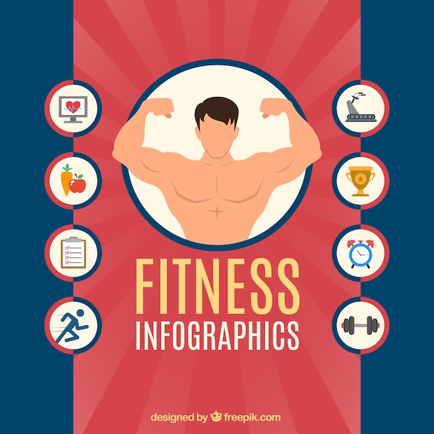 Infografia fitness com ícones