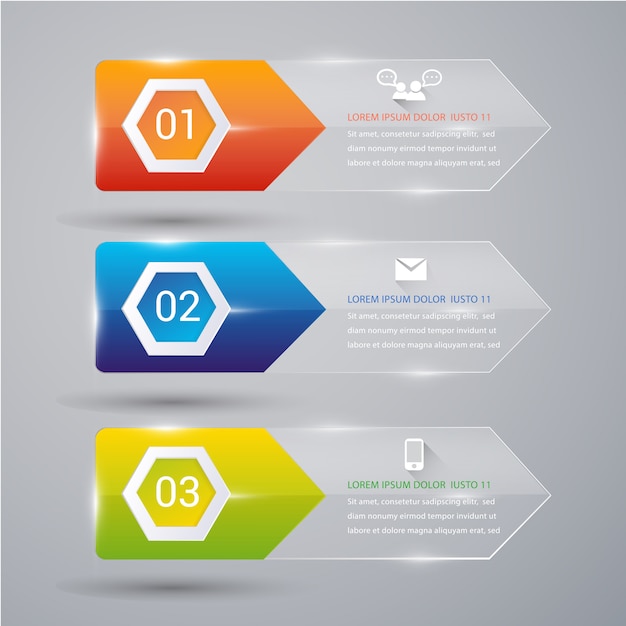 Infografia moderna 3D abstrata