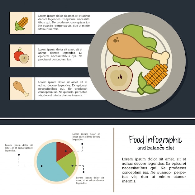 Vetor infográfico alimentar