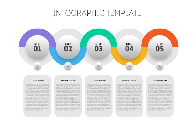 Vetor infográfico com etapas