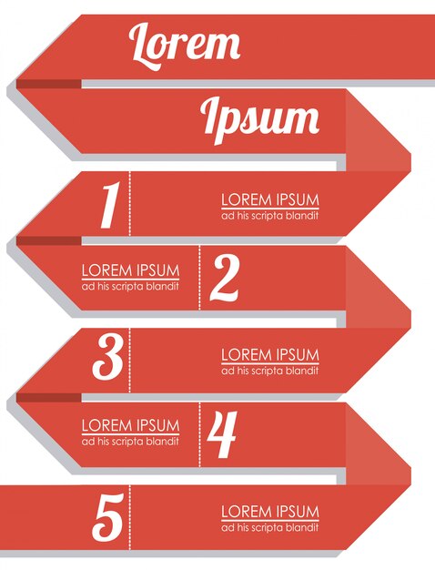 Infográfico com modelo de 5 etapas