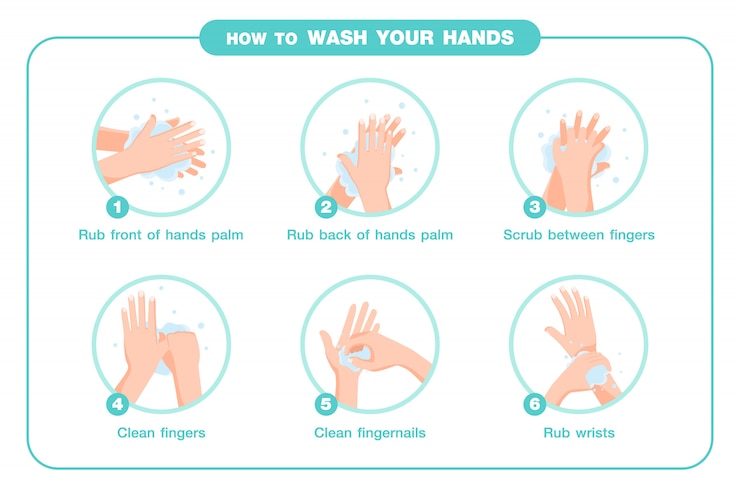 Vetor infográfico como lavar as mãos para prevenir a infecção por coronavírus isolada no fundo branco, ilustração