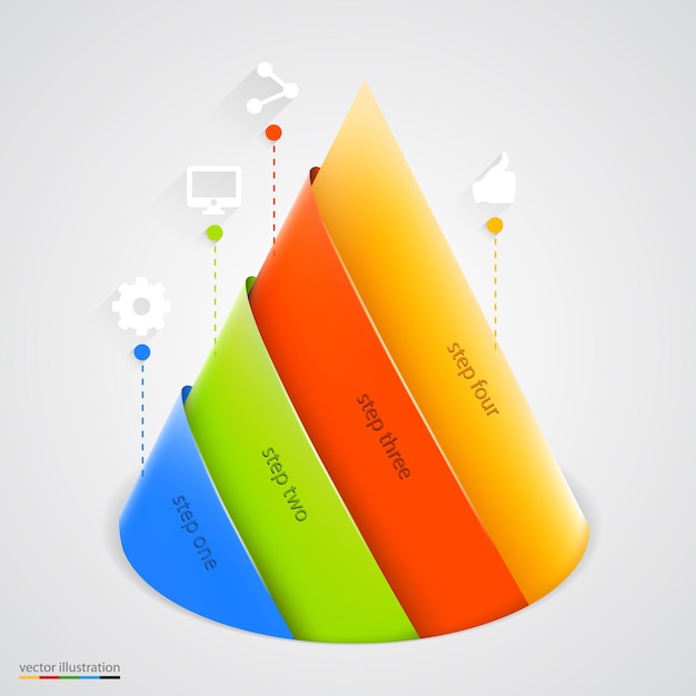 Infográfico da pirâmide. modelo de design.