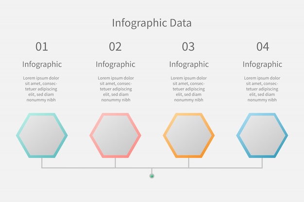 Infográfico data 4 passo, dados de conexão de linha