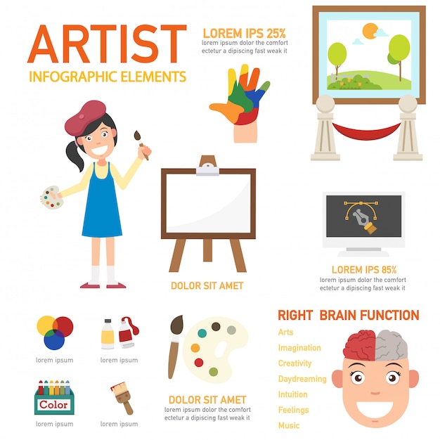 Infográfico de artista, vetor