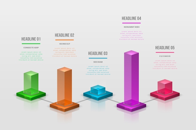 Vetor infográfico de barras coloridas